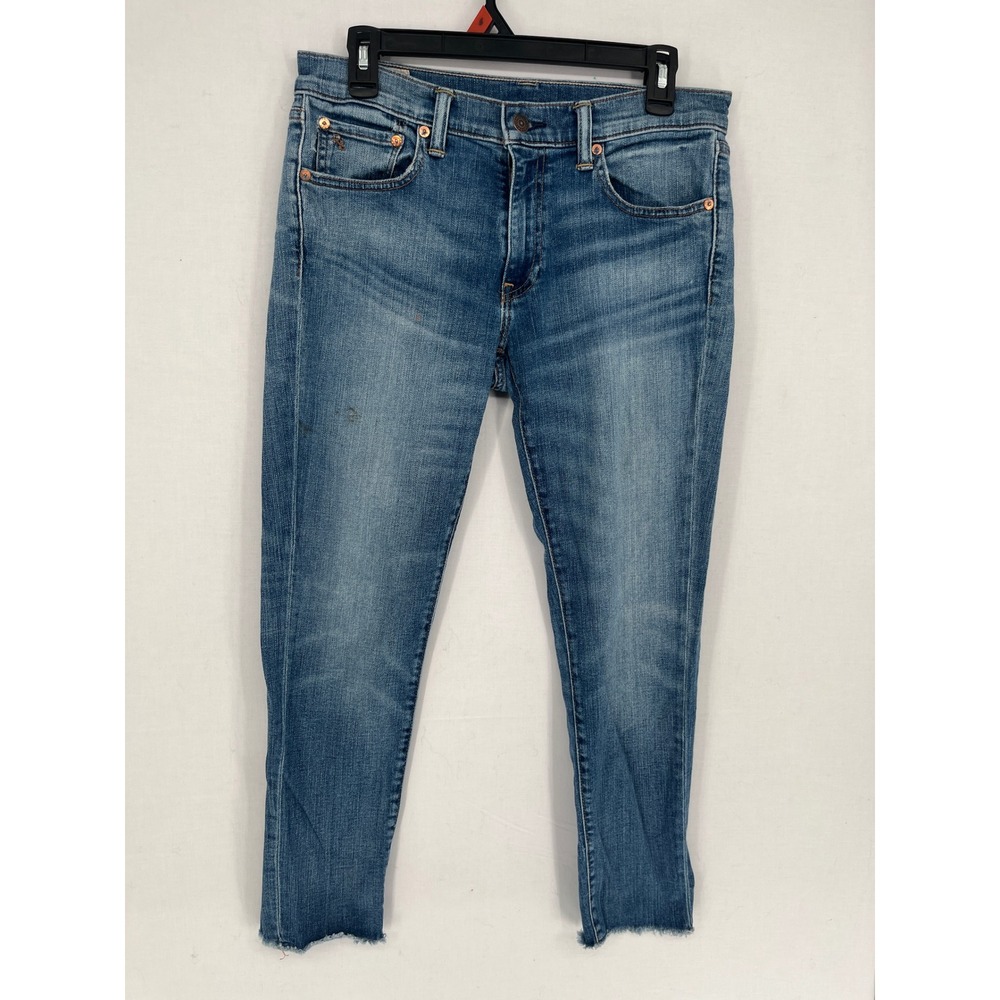Polo Ralph Lauren Tompkins Skinny Crop Jeans Womens 29 Blue Raw Hem Denim
